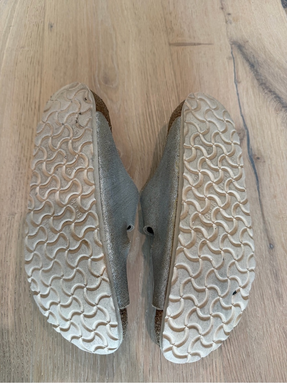 Birkenstock Silver Glitter Arizona Sandals - Picture 6 of 8